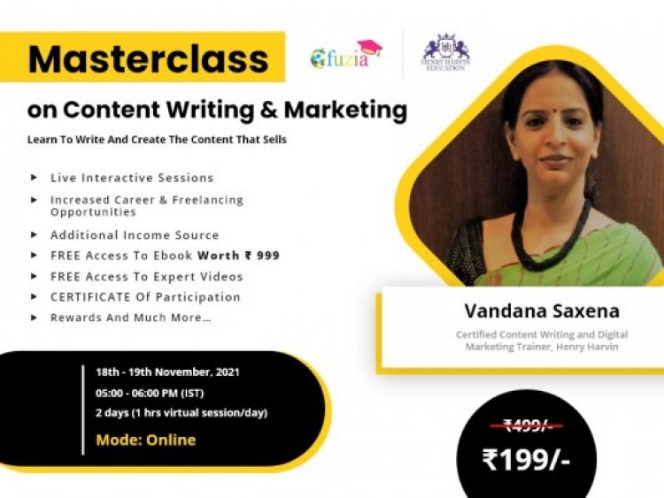 Upcoming Masterclass Alert: Content Writing and Marketing