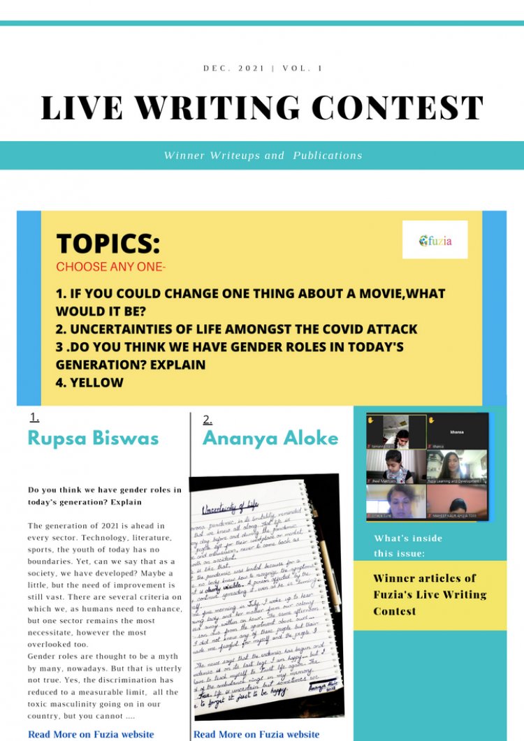 Fuzia's Live Writing Contest - Winners, Writing & Roar!